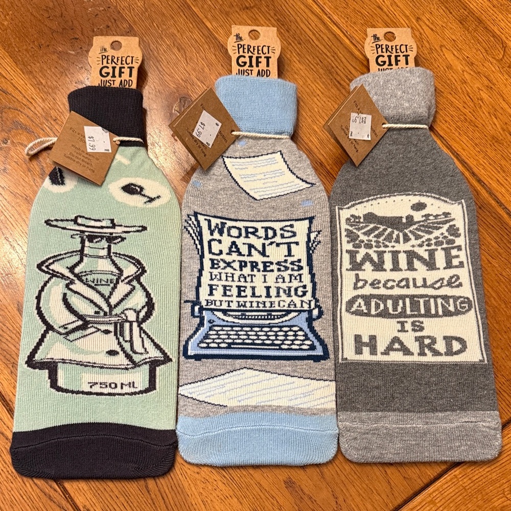 Set of 3 Wine Bottle Socks